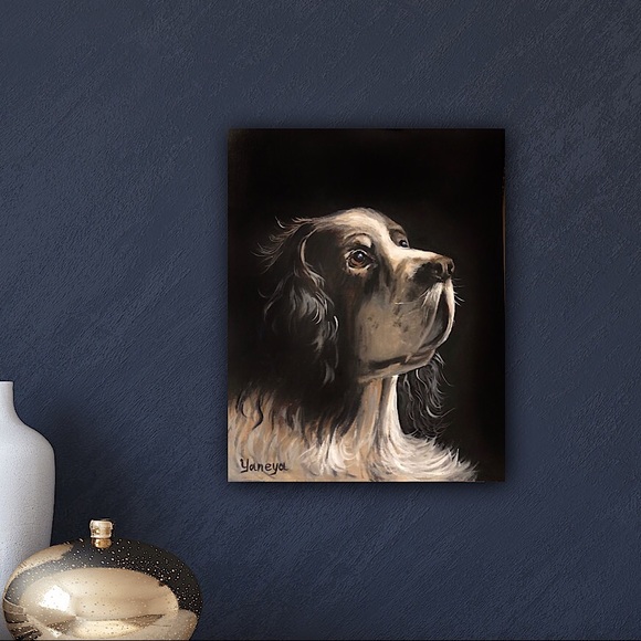 Original Oil Painting Signed custom animal portraits dog painting - Picture 6 of 8